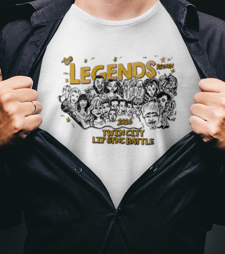 The Legends Return 2026 Twin City Lip Sync Battle Caricature Music T-Shirt