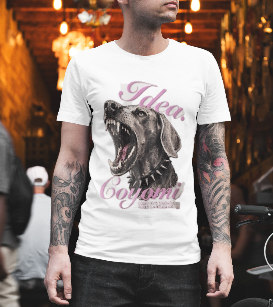 Rizin Idea Coyomi Nagasaki Snarling Dog Spiked Collar Pink Cursive 2024 T-Shirt