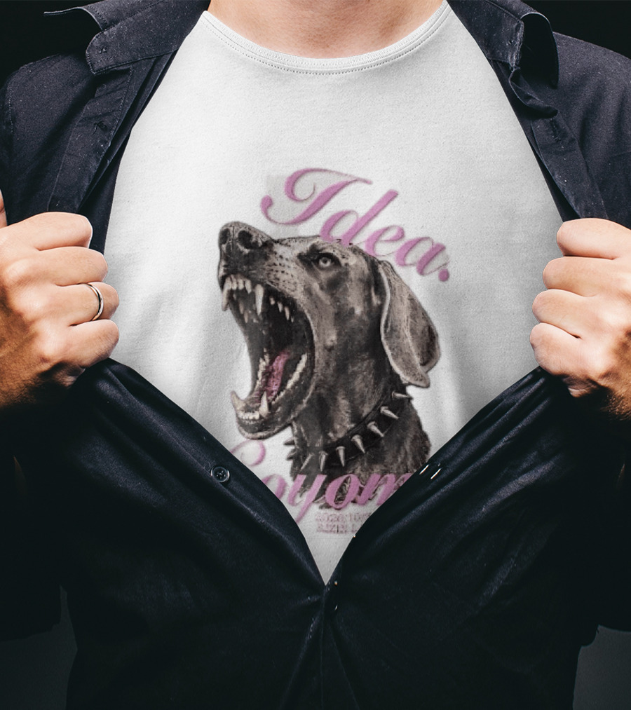 Rizin Idea Coyomi Nagasaki Snarling Dog Spiked Collar Pink Cursive 2024 T-Shirt