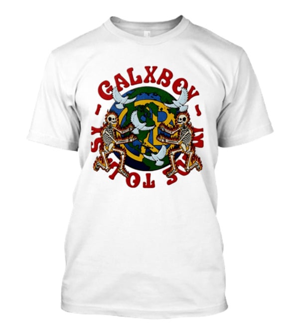 Galxboy Systms Toys Flaming Skeletons With Doves Peace T-Shirt