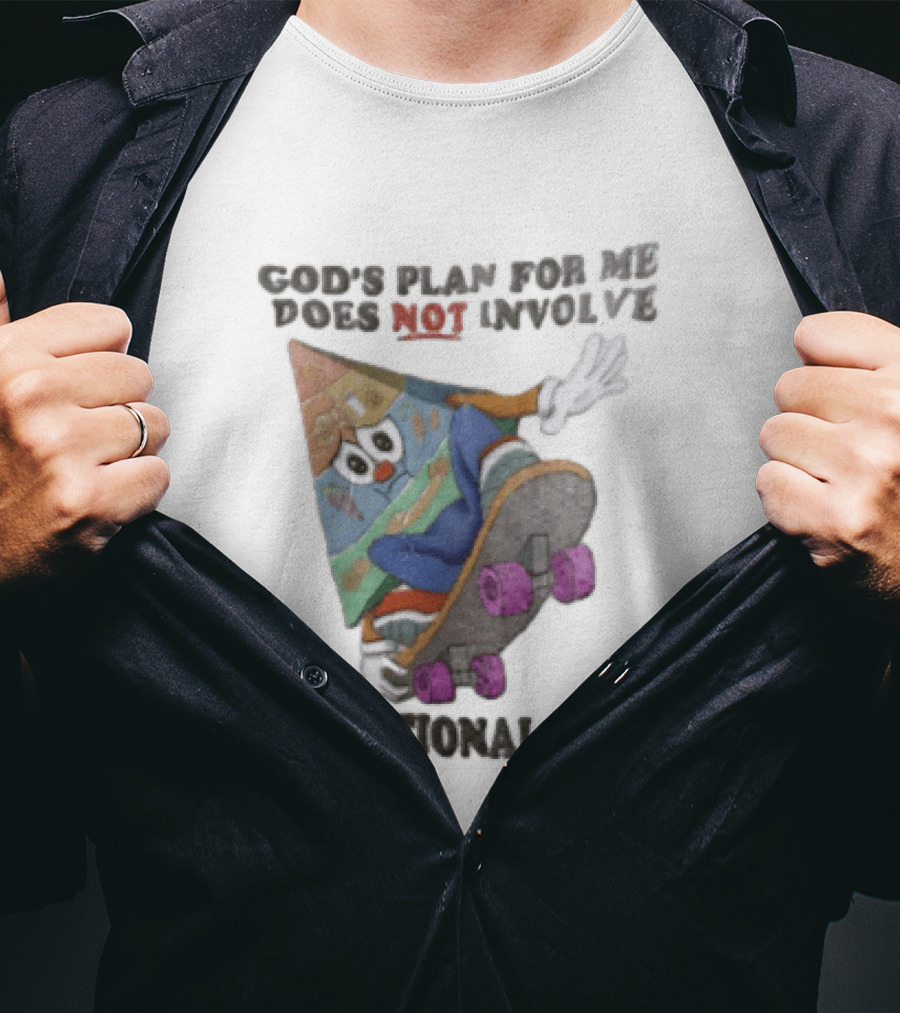 God's Plan For Me Does Not Involve Nutritional Value Skateboarding Food Pyramid T-Shirt