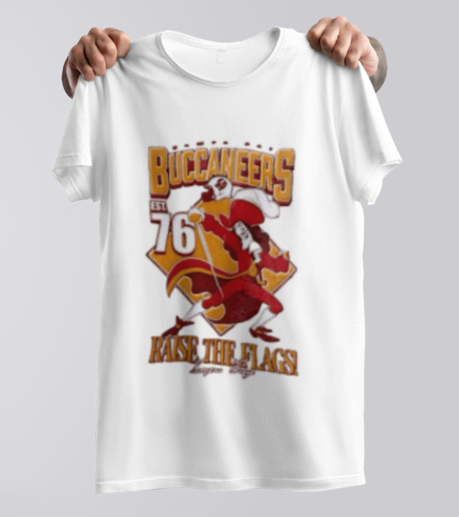 Buccaneers EST 76 Captain Hook Raise The Flags T-Shirt