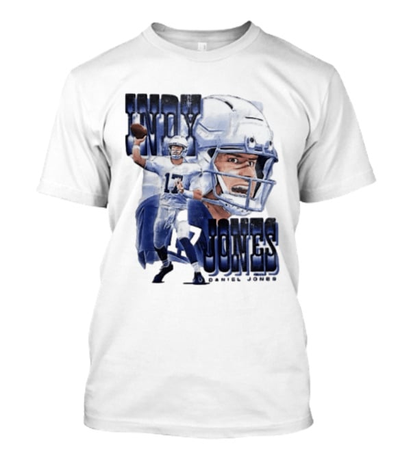Indy Jones Football Quarterback Throwing Action Close Up Helmet T-Shirt