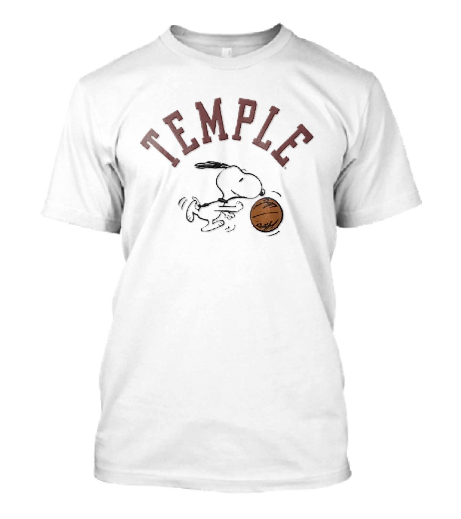 Temple Owls Snoopy Dribbling Basketball NCAA Cartoon T-Shirt