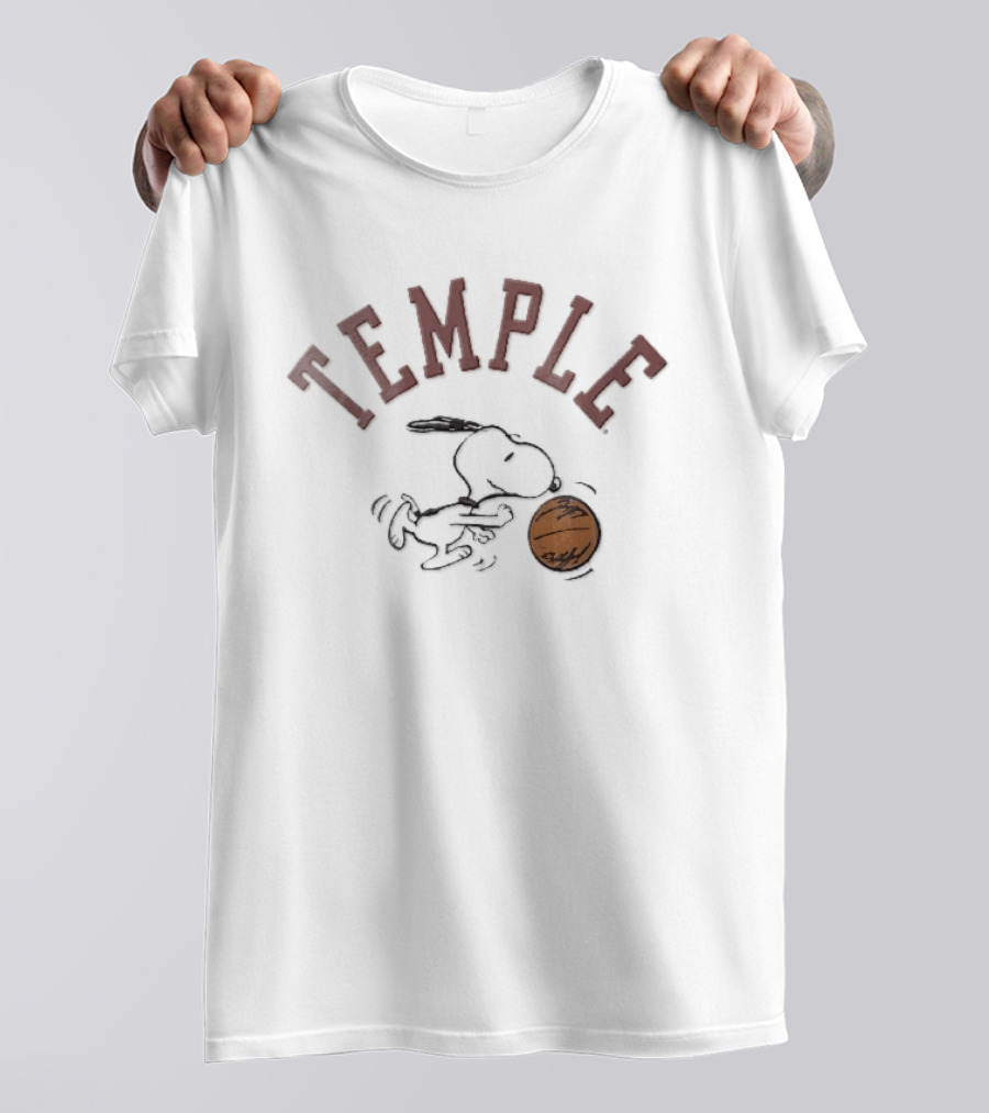 Temple Owls Snoopy Dribbling Basketball NCAA Cartoon T-Shirt