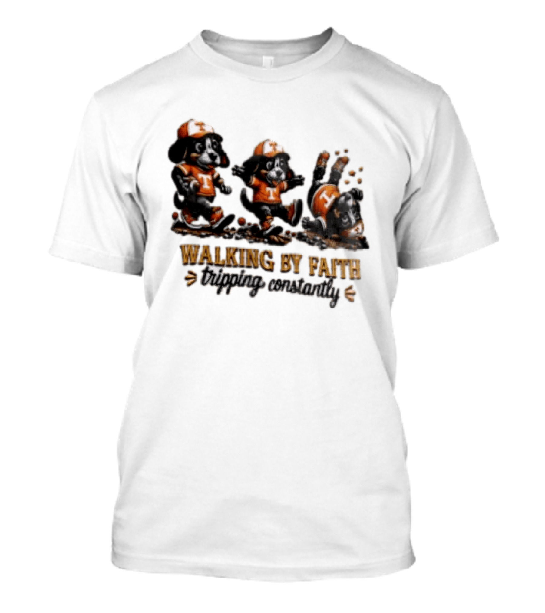 Tennessee Volunteers Walking By Faith Tripping Constantly Puppy T-Shirt