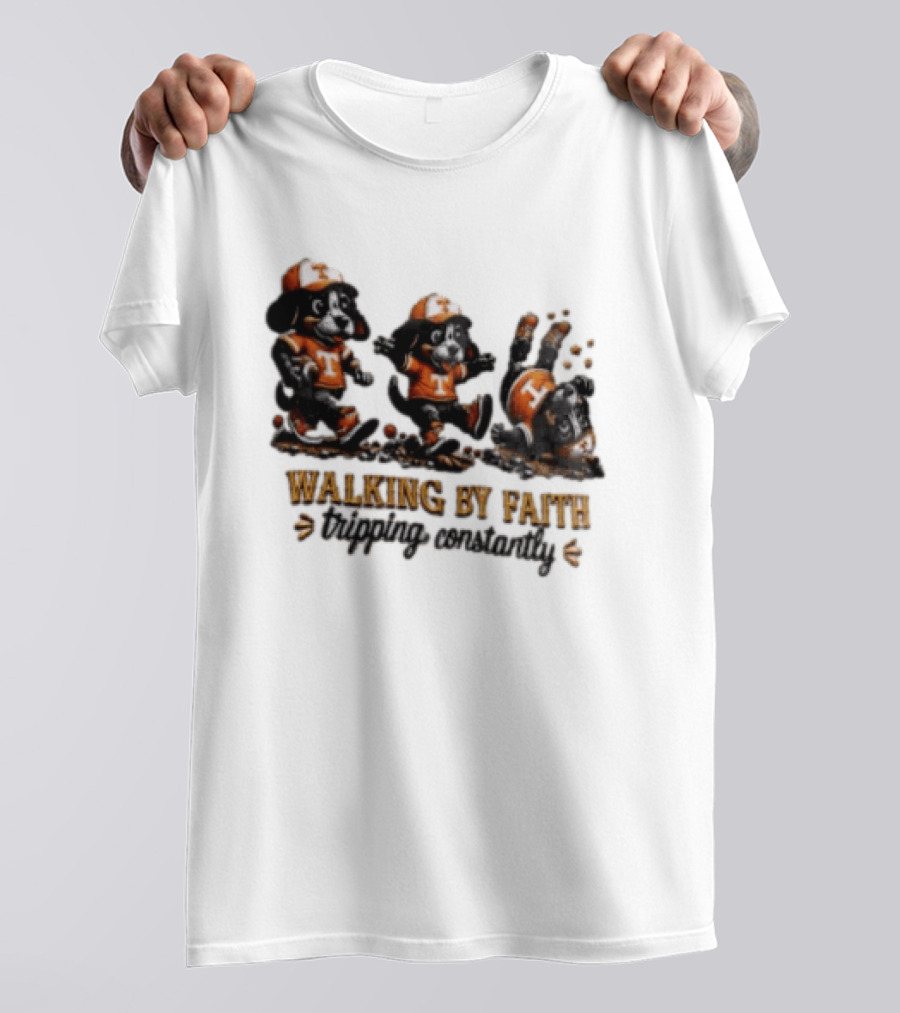 Tennessee Volunteers Walking By Faith Tripping Constantly Puppy T-Shirt