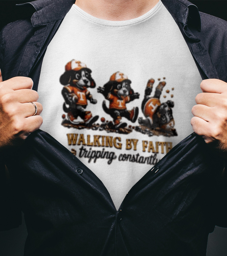Tennessee Volunteers Walking By Faith Tripping Constantly Puppy T-Shirt