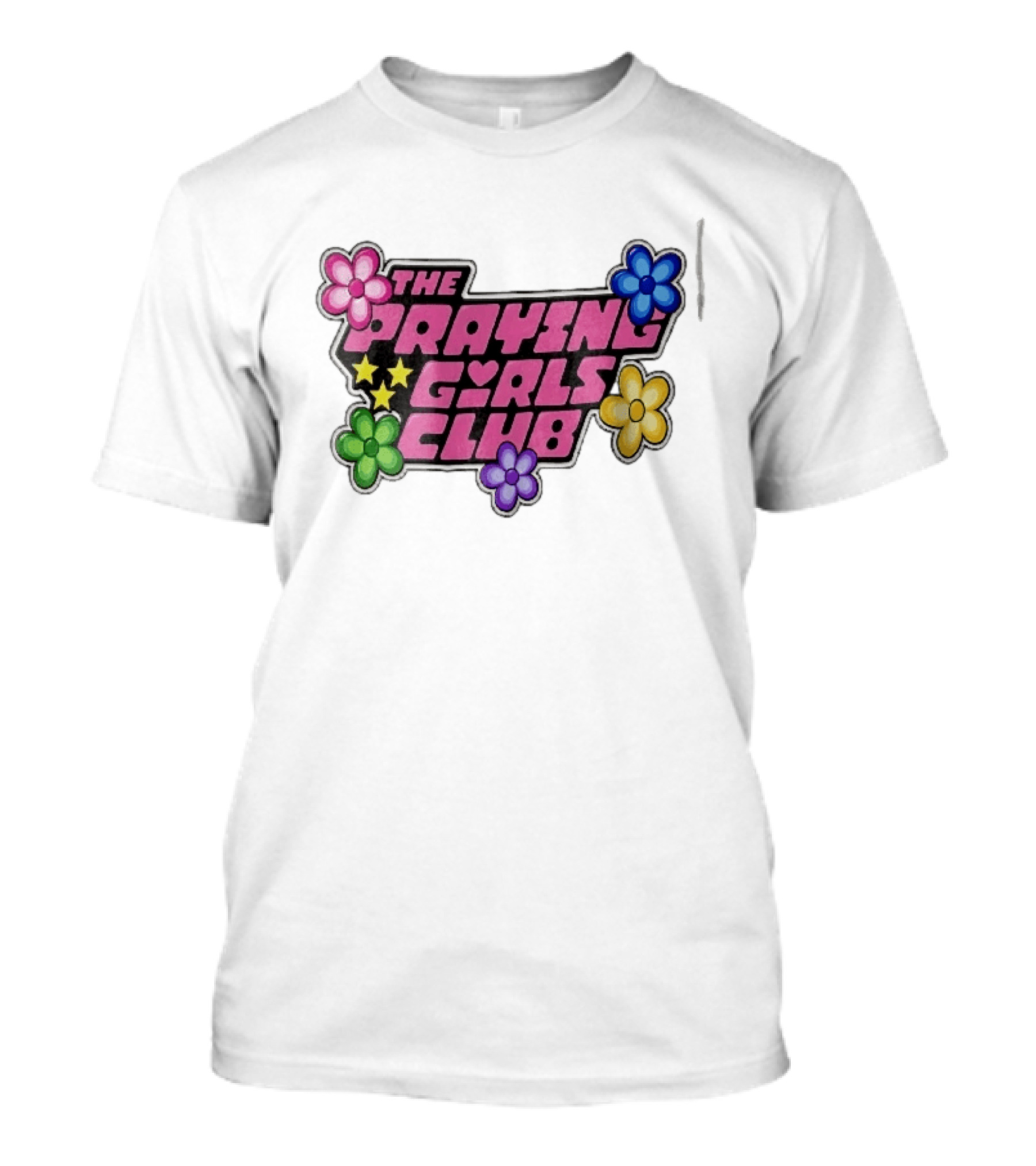 The Praying Girls Club Pink Floral Stars Flower Bubble T-Shirt