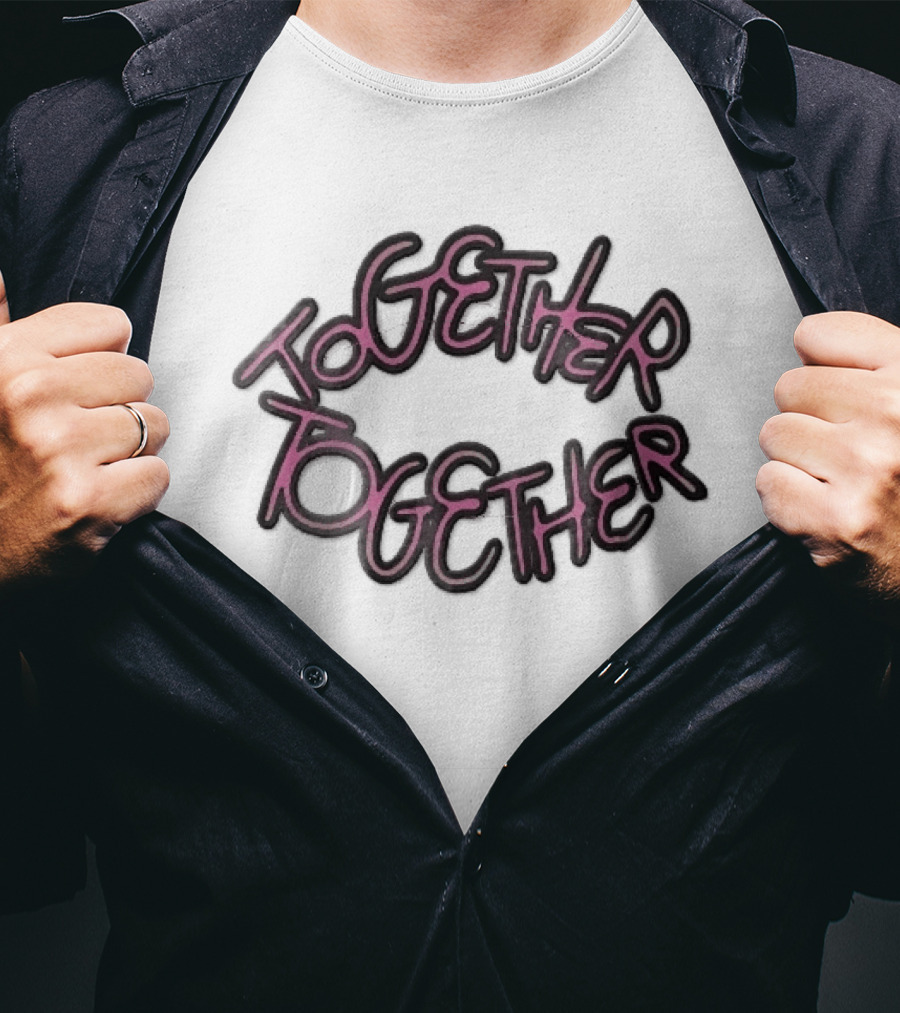 TOGETHER Pink Neon Script Lettering T-Shirt