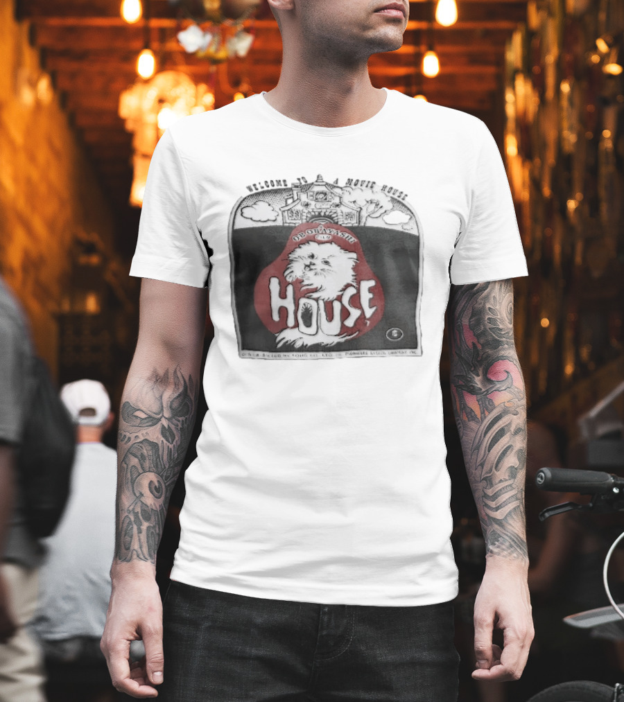 Welcome To A Movie House Ob Obayashi Film Toho Co Ltd Fluffy White Cat T-Shirt