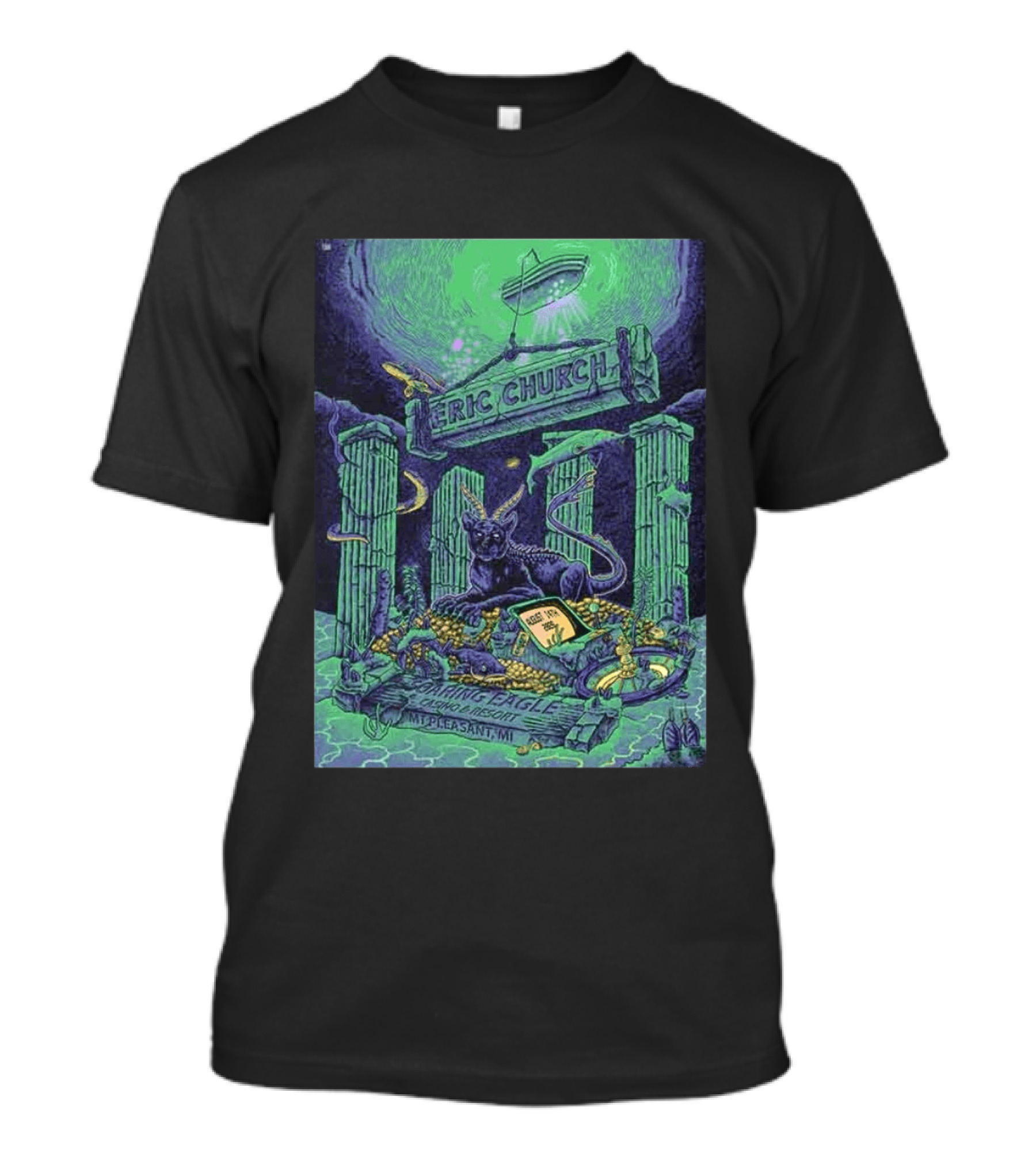Eric Church Soaring Eagle Casino Resort 2026 Mt Pleasant MI August 14 Mythical Panther And Serpent T-Shirt