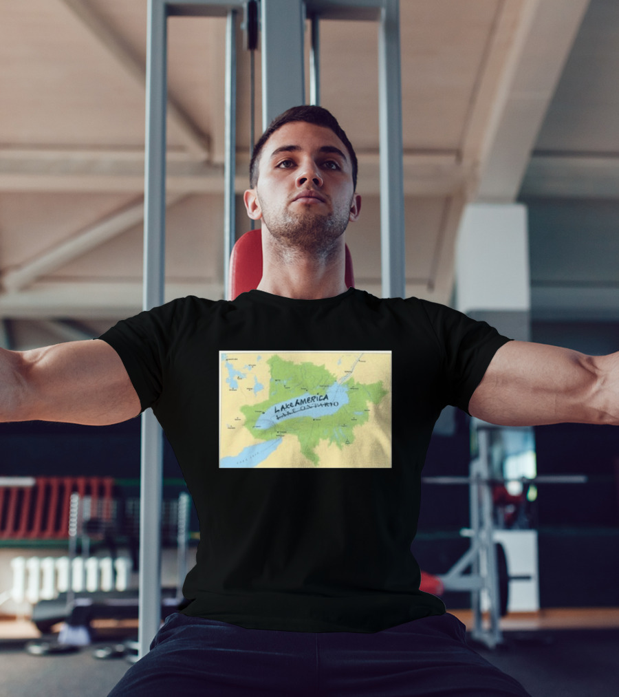 Lake Ontario Map Lake America Fun Geography Twist T-Shirt