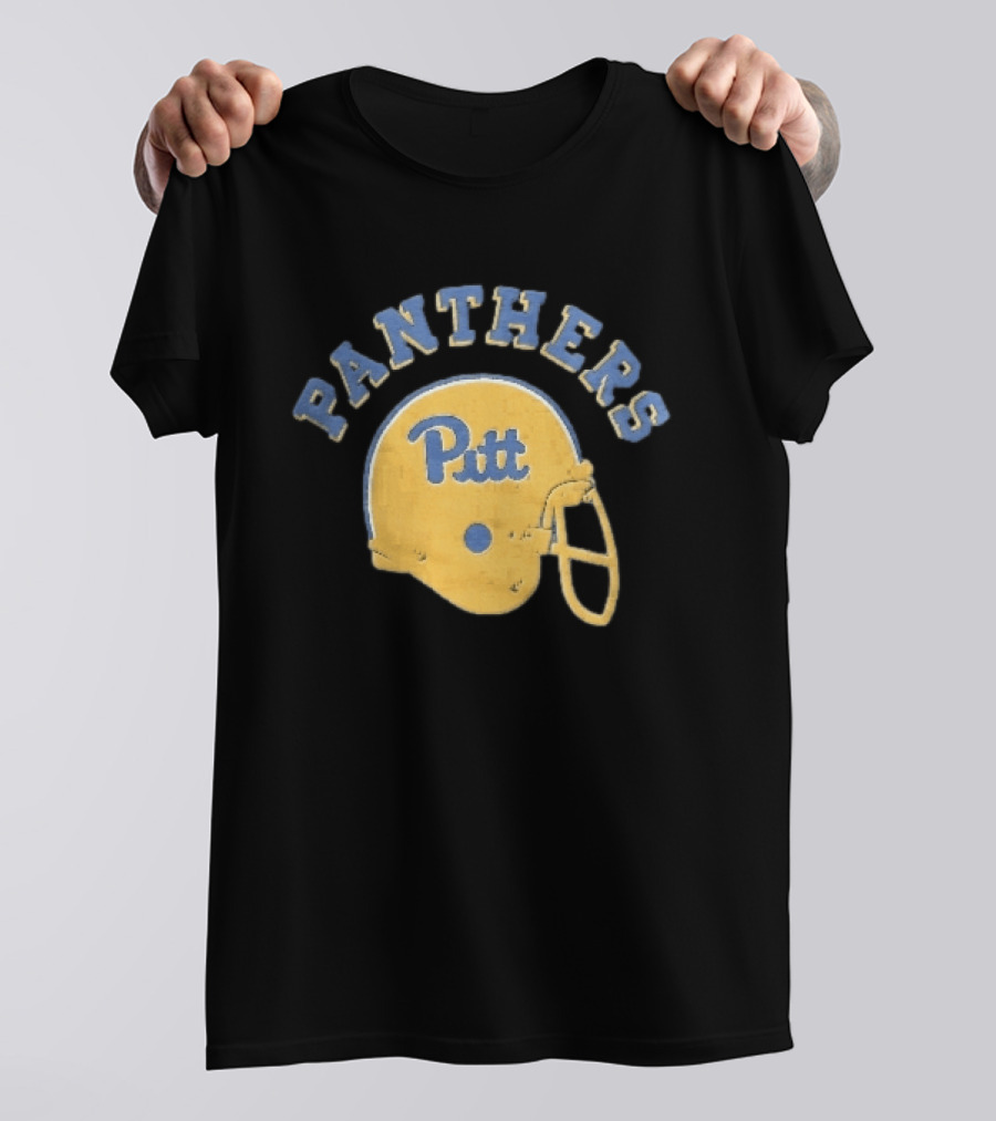 Pittsburgh Panthers NCAA Pitt Yellow Football Helmet Panthers T-Shirt