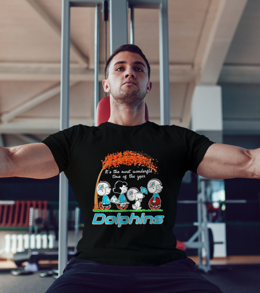 Peanuts Miami Dolphins It's The Most Wonderful Time Of The Year Halloween 2026 T-Shirt