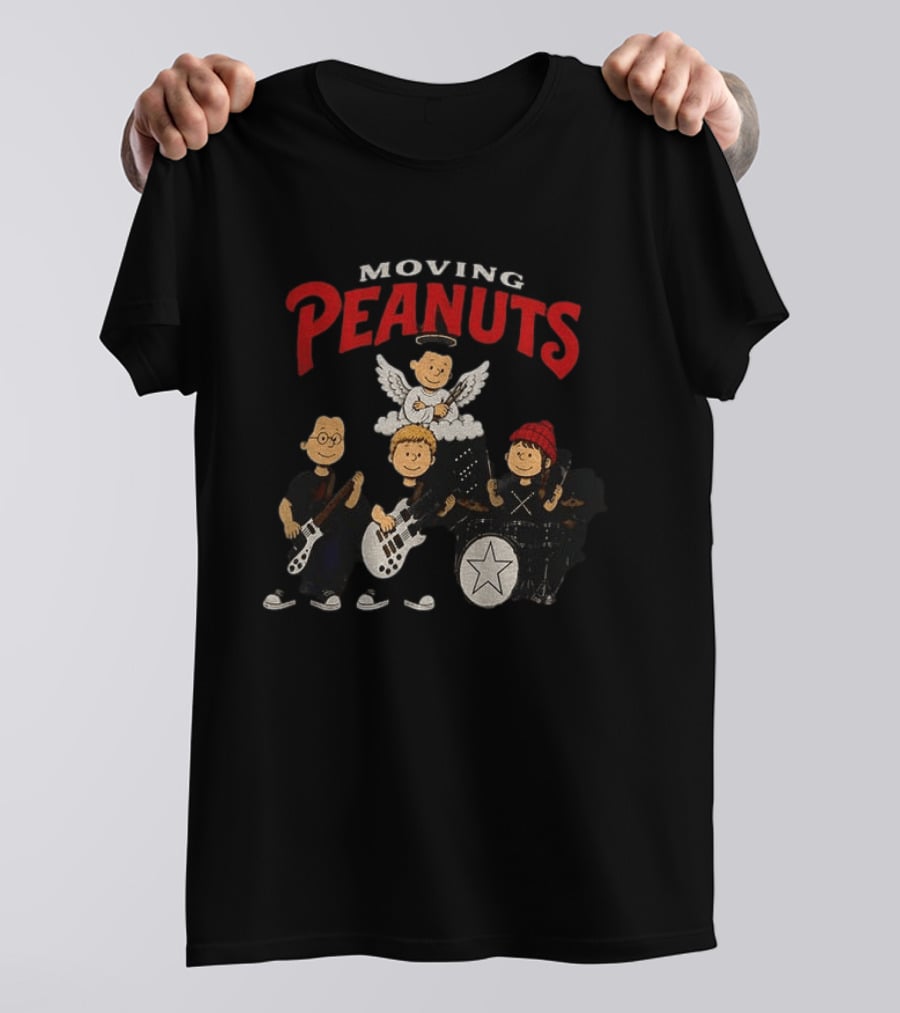 Moving Peanuts Rush Progressive Rock Rushmore Band T-Shirt