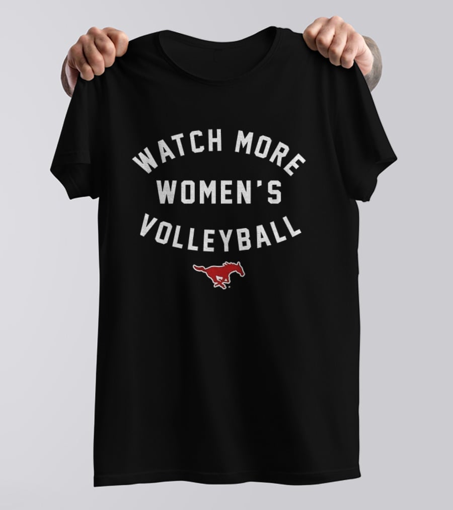 SMU Mustangs More Women's Volleyball Red Mustang T-Shirt