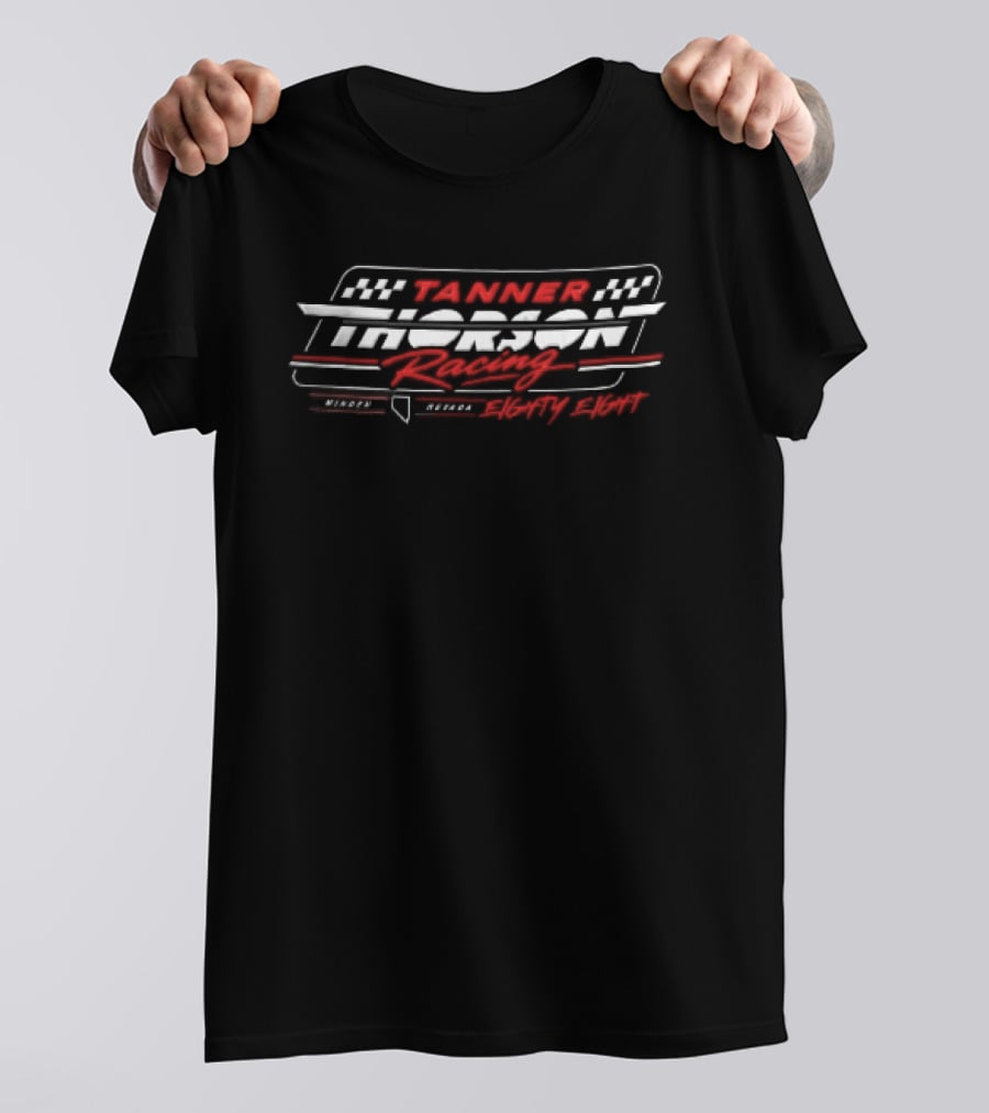 Tanner Thorson Racing Minden Nevada Eighty Eight Checkered Flag Frame T-Shirt