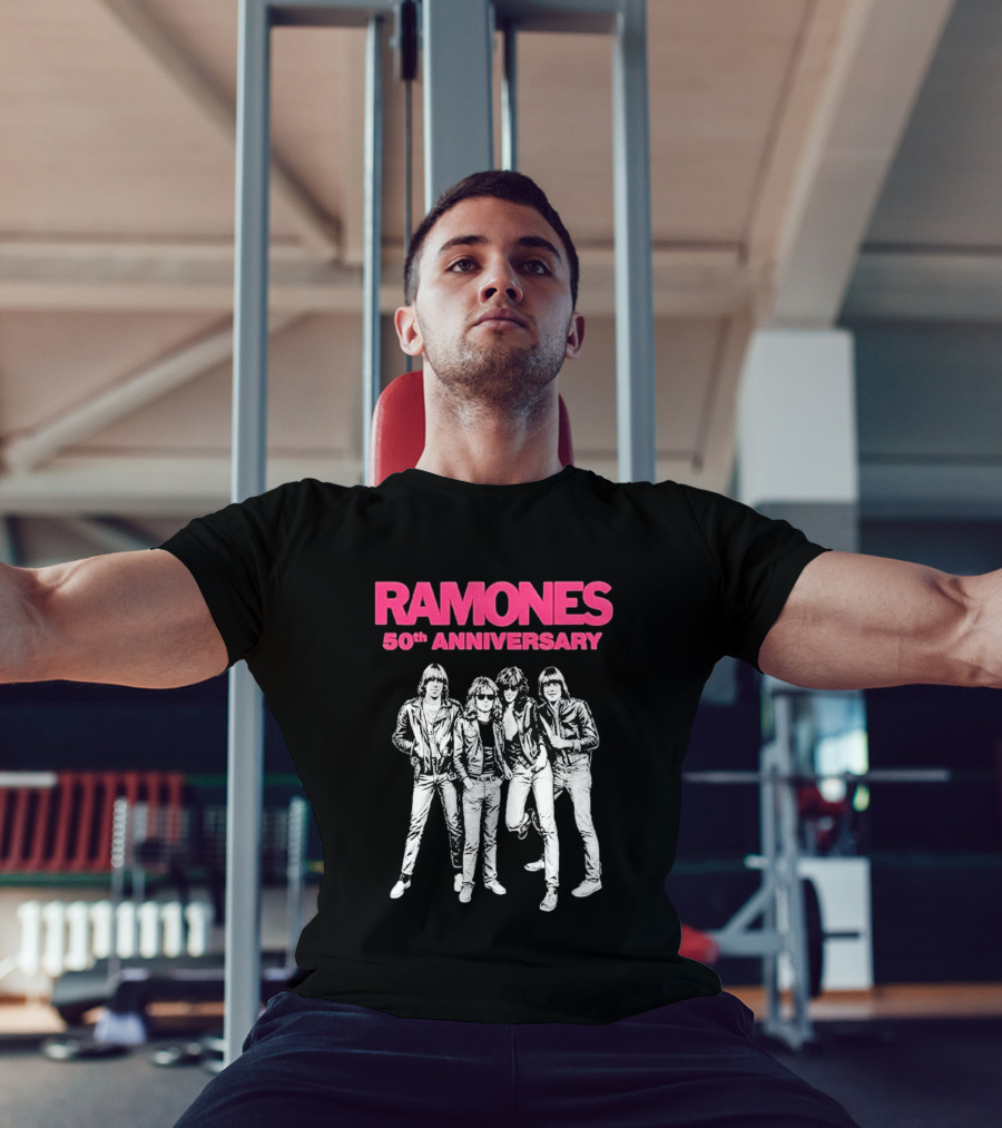 RAMONES 50th Anniversary August 30 2026 Hollywood Forever LA Black T-Shirt