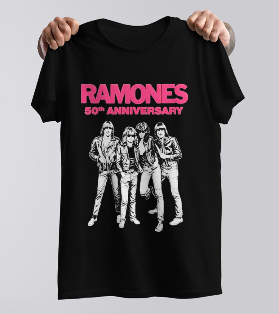 RAMONES 50th Anniversary August 30 2026 Hollywood Forever LA Black T-Shirt