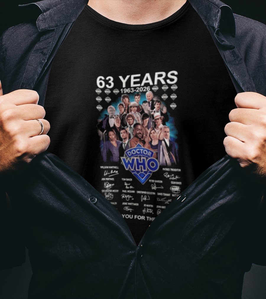 63 Years Doctor Who William Hartnell Patrick Troughton Thank You For The Memories T-Shirt