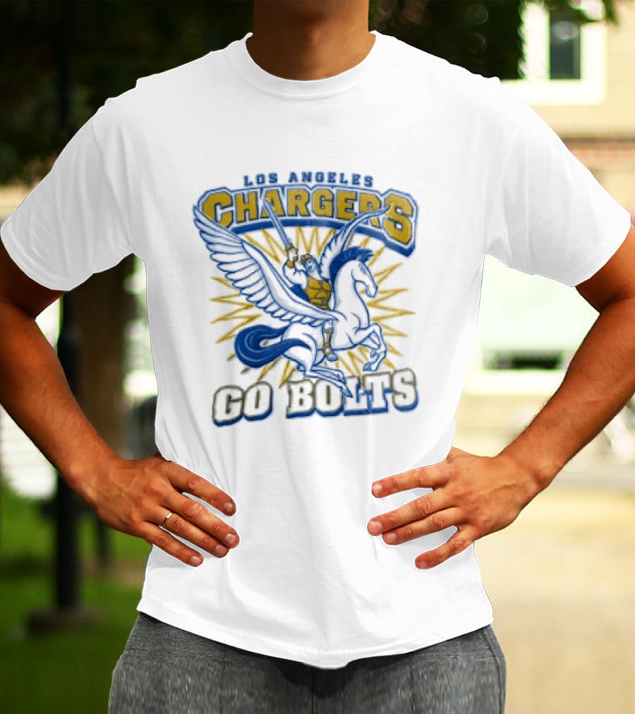 Los Angeles Chargers Pegasus Hercules Go Bolts T-Shirt