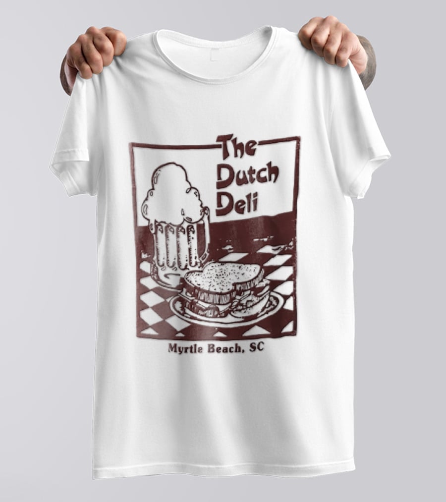 The Dutch Deli Myrtle Beach SC Beer Sandwich Checkered T-Shirt