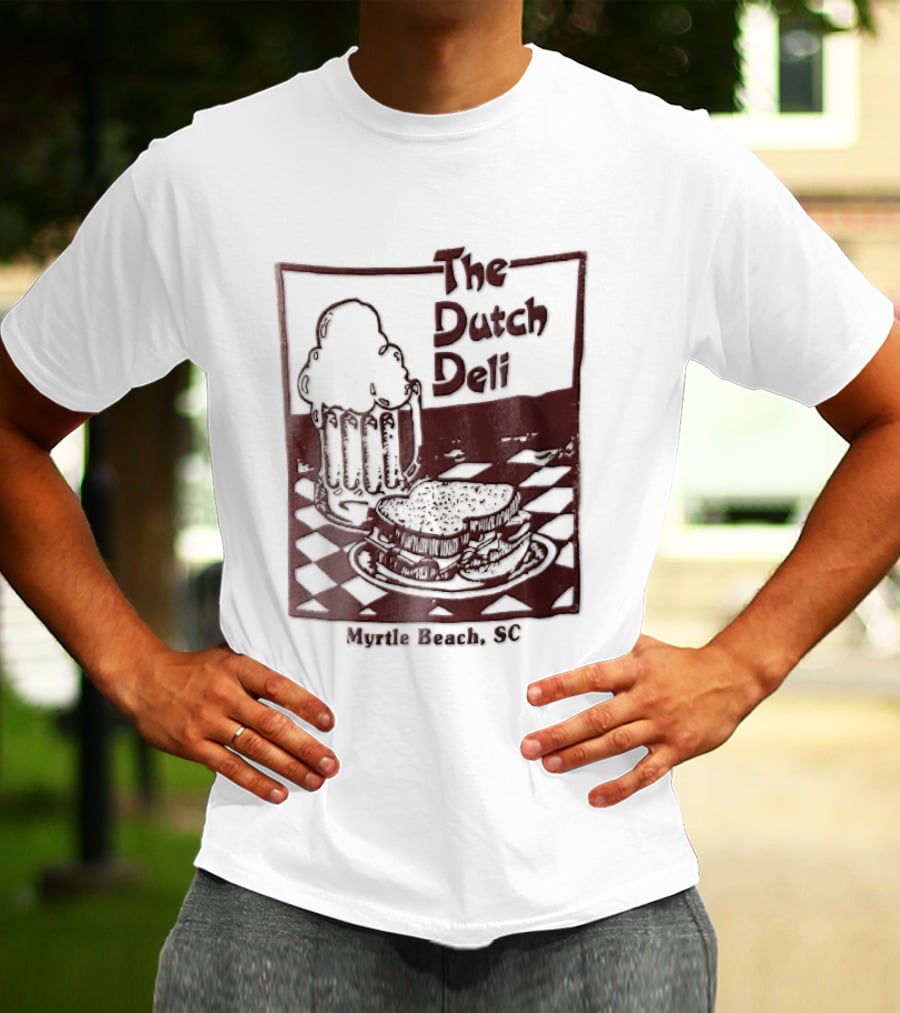 The Dutch Deli Myrtle Beach SC Beer Sandwich Checkered T-Shirt