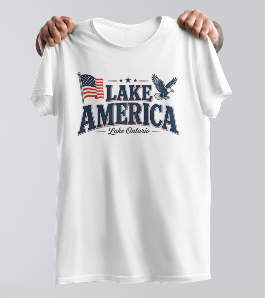Lake America Lake Ontario Eagle American Flag Souvenir T-Shirt