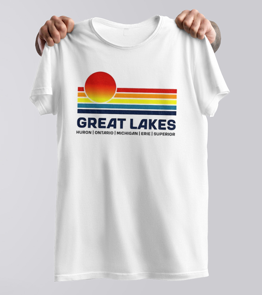 Great Lakes Huron Ontario Michigan Erie Superior Sunset T-Shirt