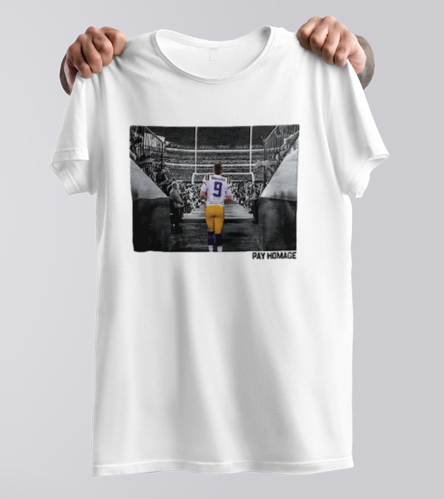 Lsu Tigers NCAA Burreaux Football Player Walking Stadium Tunnel Pay Homage T-Shirt