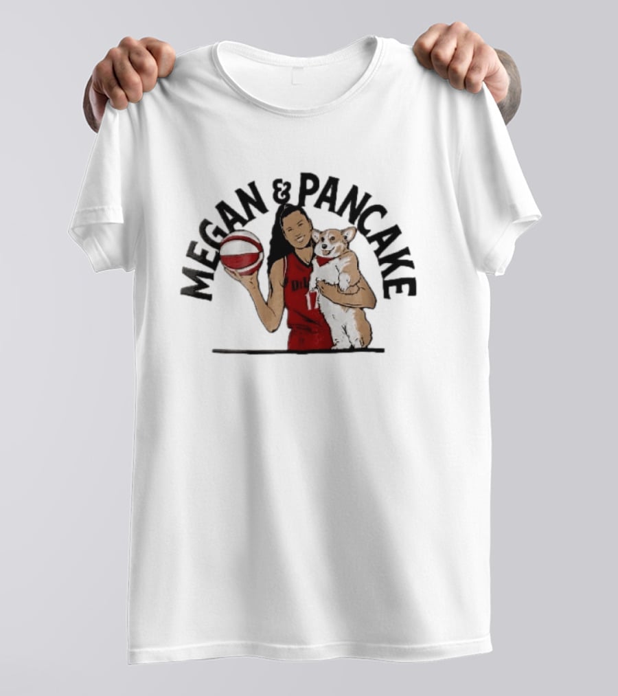 Megan And Pancake Basketball Player Holding Corgi Dog T-Shirt
