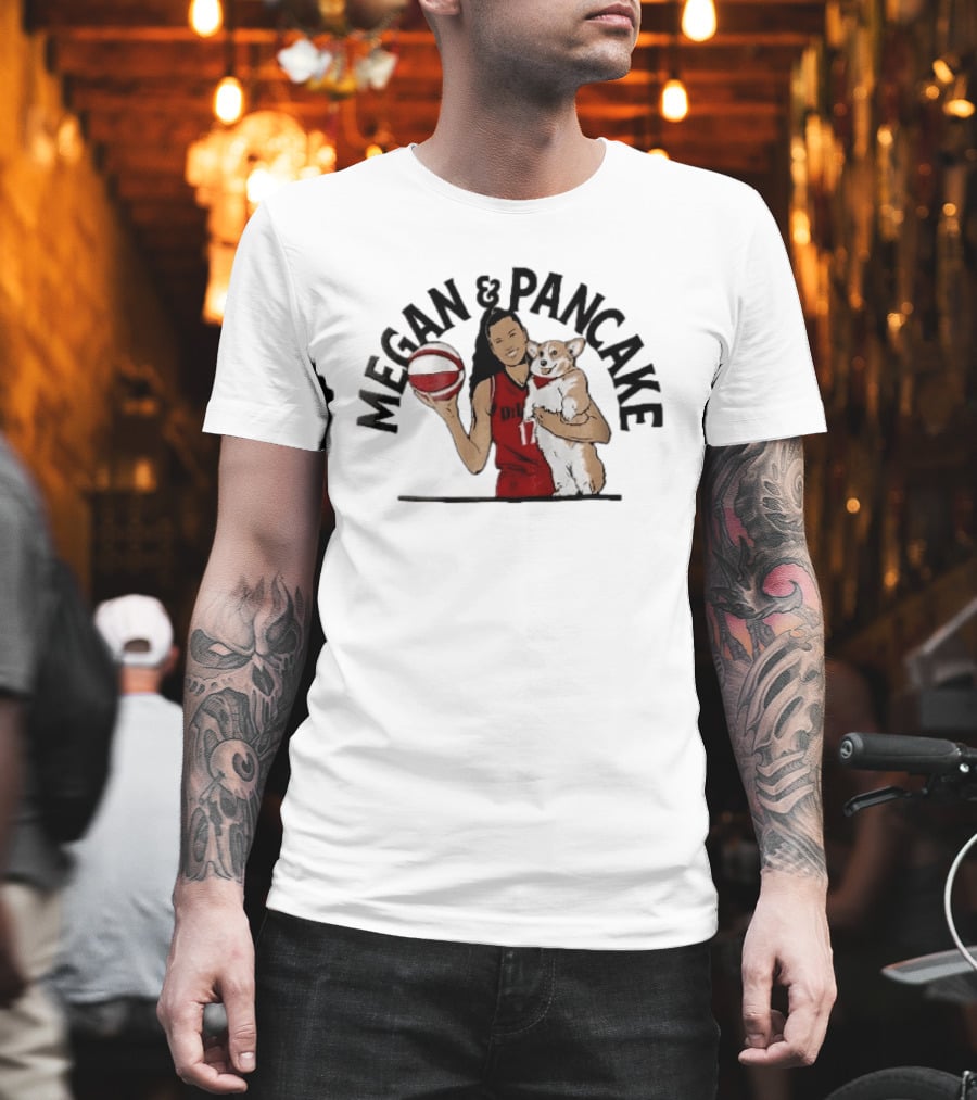 Megan And Pancake Basketball Player Holding Corgi Dog T-Shirt