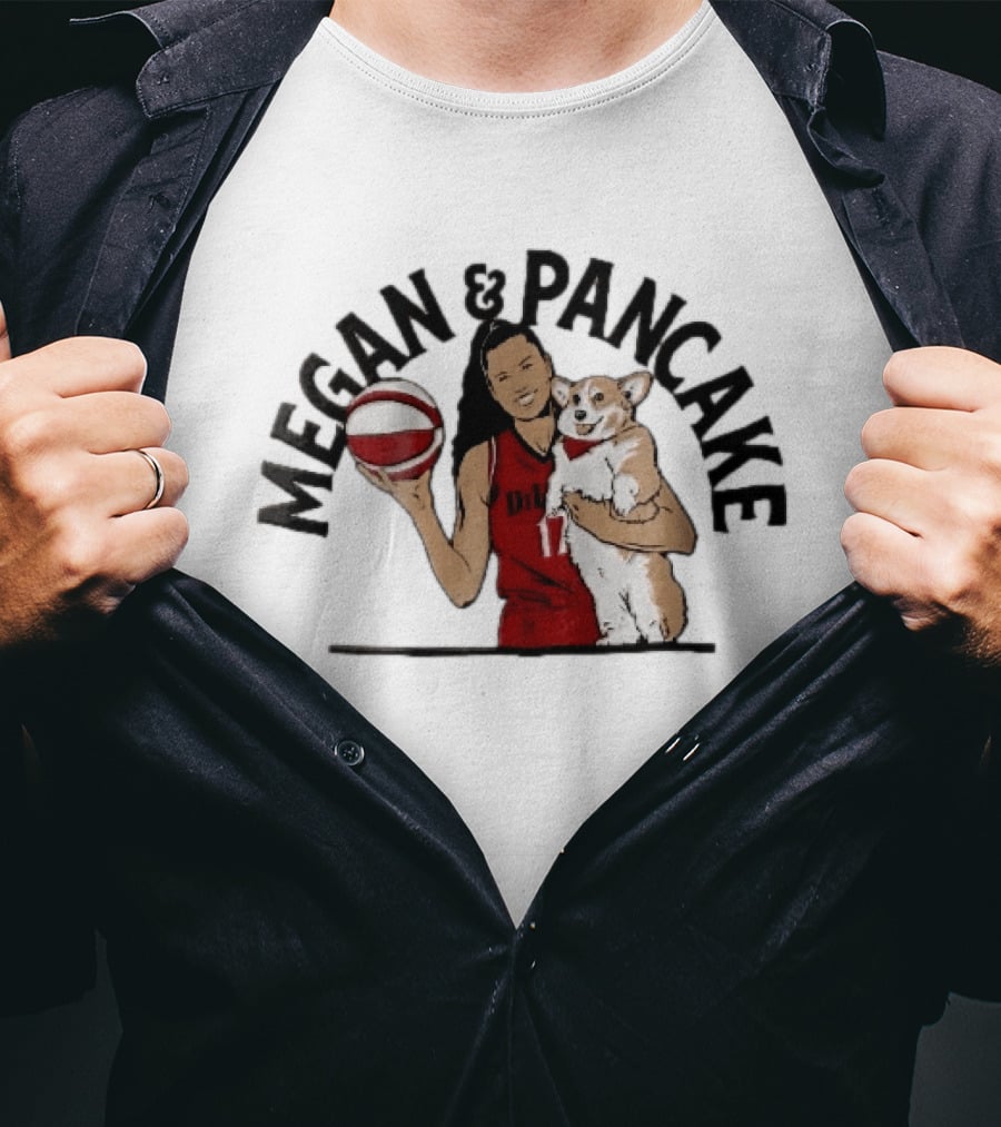 Megan And Pancake Basketball Player Holding Corgi Dog T-Shirt
