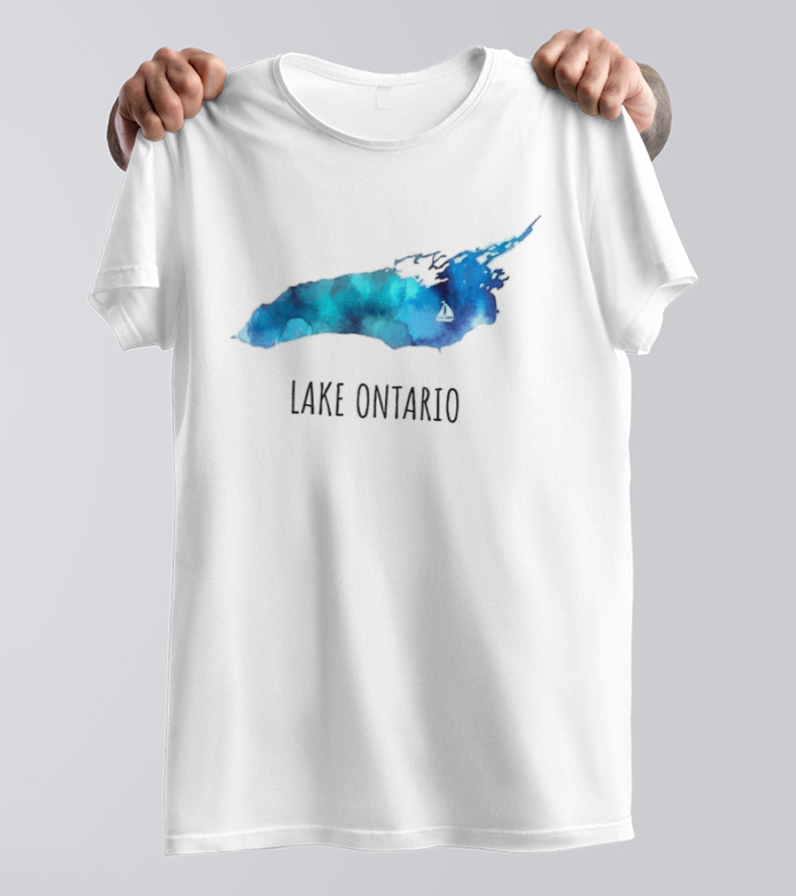 Lake Ontario Canada Map Watercolor T-Shirt