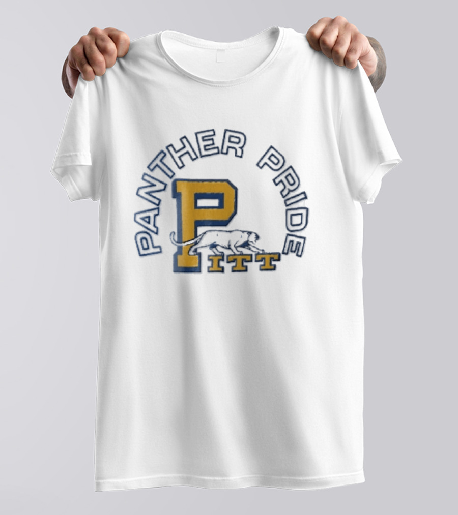 Panther Pride Crouching Feline Yellow Block Letter P Pitt T-Shirt