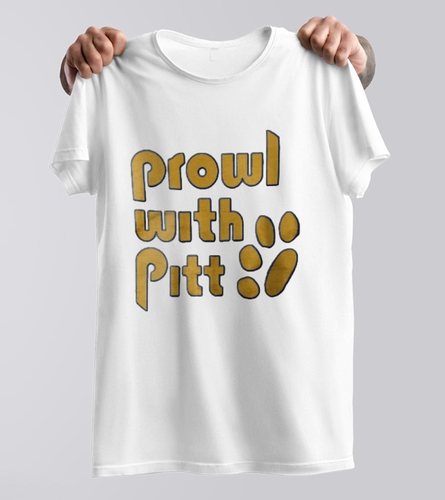 Pitt Panthers Prowl With Pitt Textured Gold Paw T-Shirt