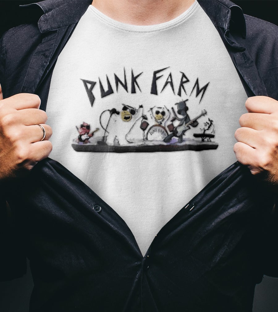 Punk Farm Cartoon Rock Band Animals Stage Jjk T-Shirt