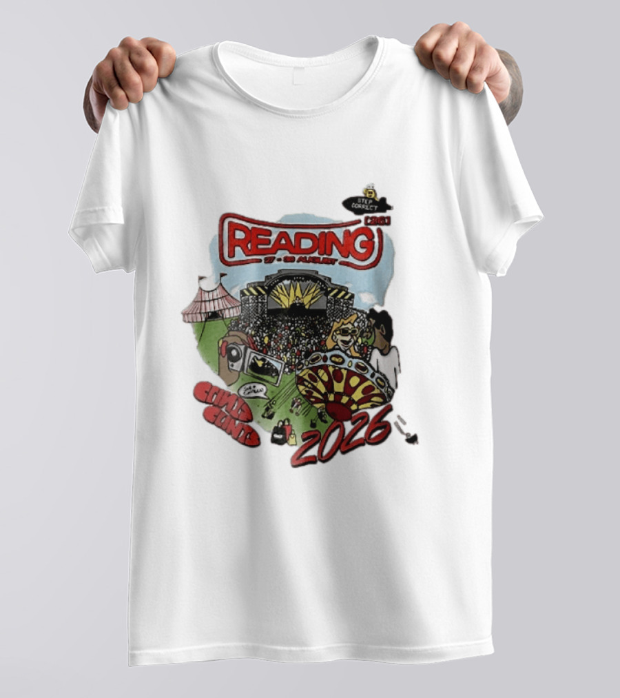 Reading 27 30 August 2026 Bycp Cartoon Crowd Concert Stage Ride Tent T-Shirt