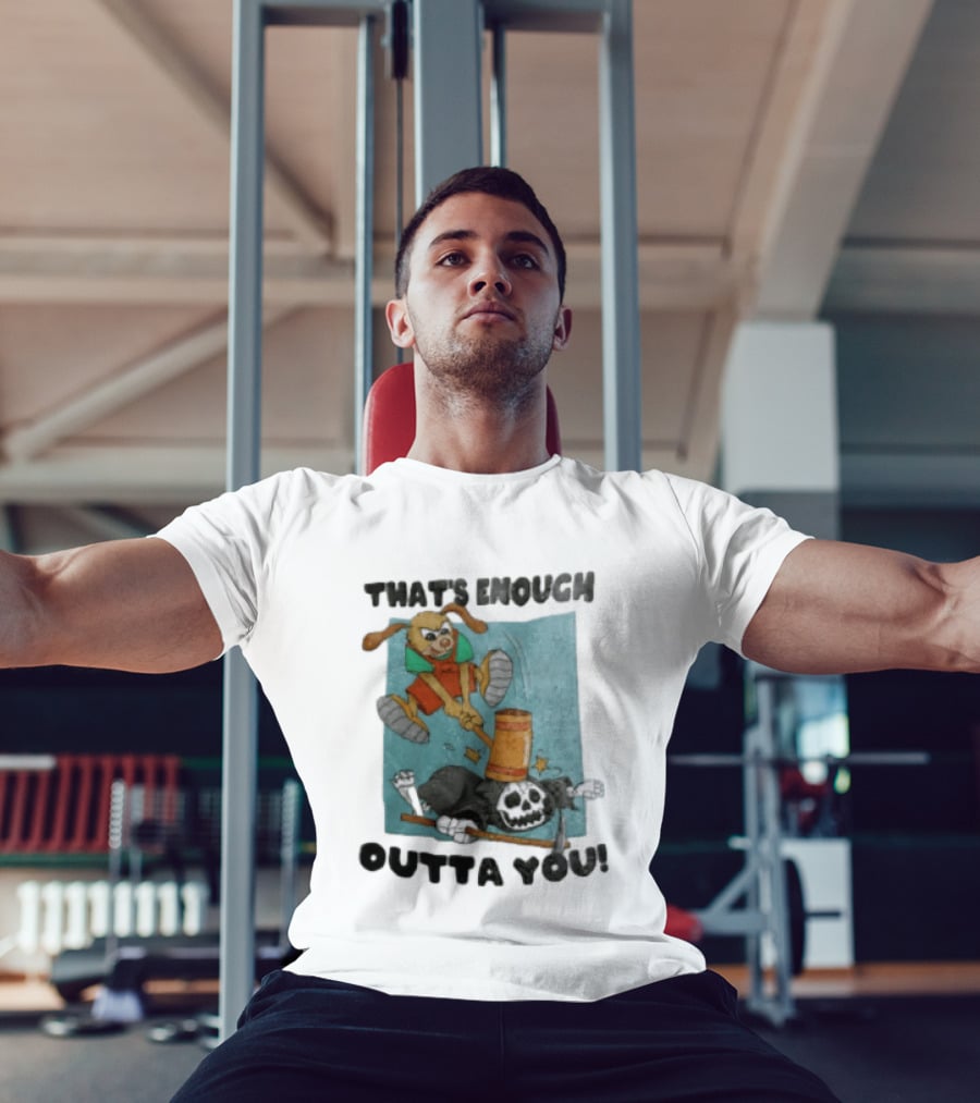That's Enough Outta You Bunny Hitting Grim Reaper With Hammer T-Shirt