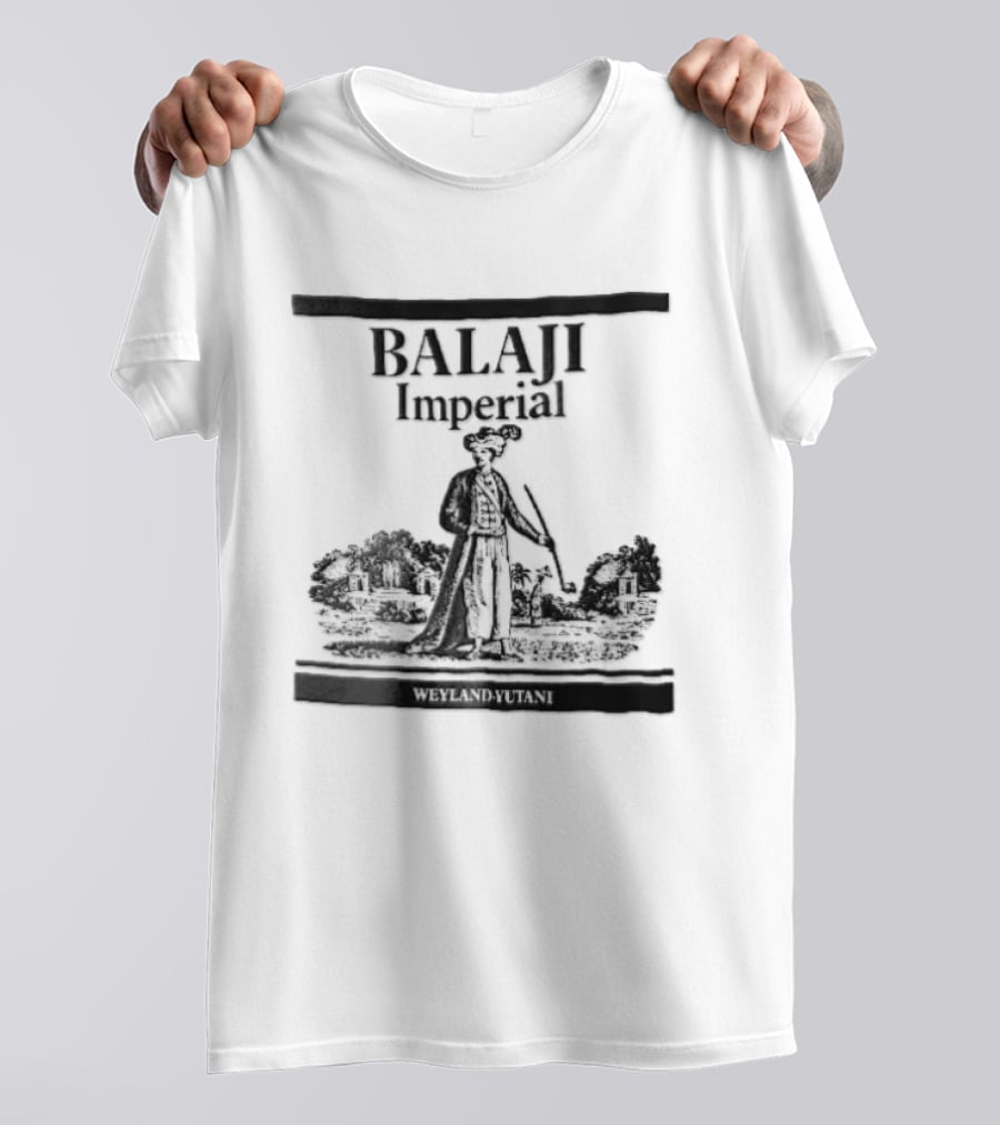 Balaji Imperial Nobleman Engraving With Pipe And Garden T-Shirt