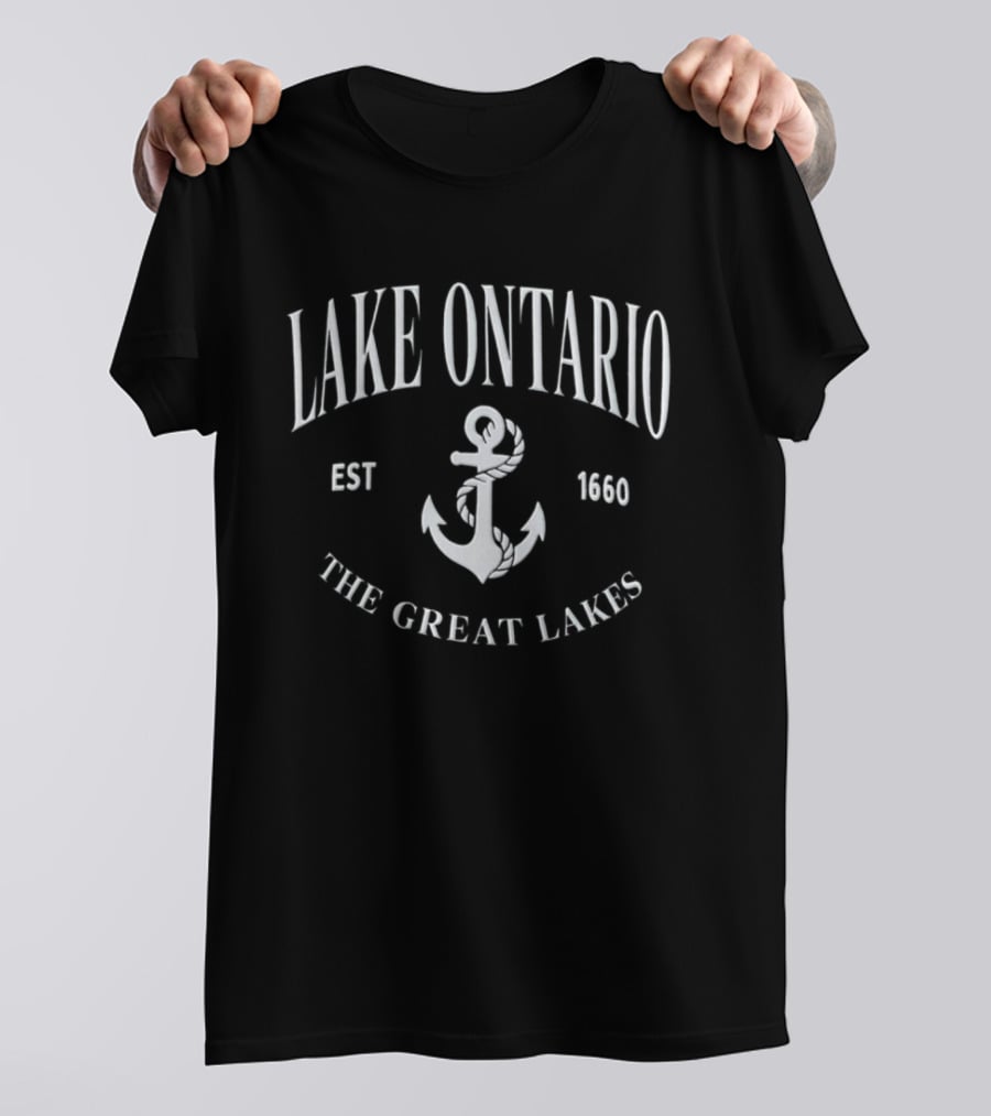 Lake Ontario The Great Lakes Est 1660 Anchor T-Shirt