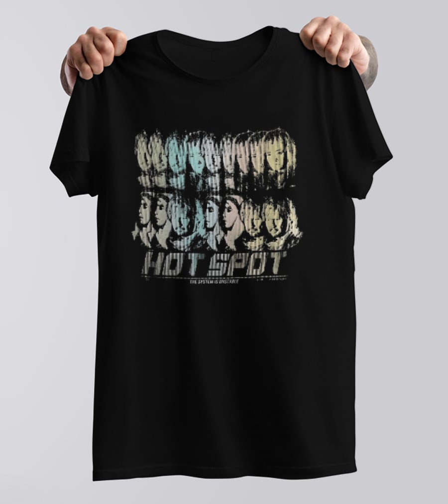 The System Is Unstable ABBA Glitch Vertical Line Rainbow Halftone Hot Spot T-Shirt