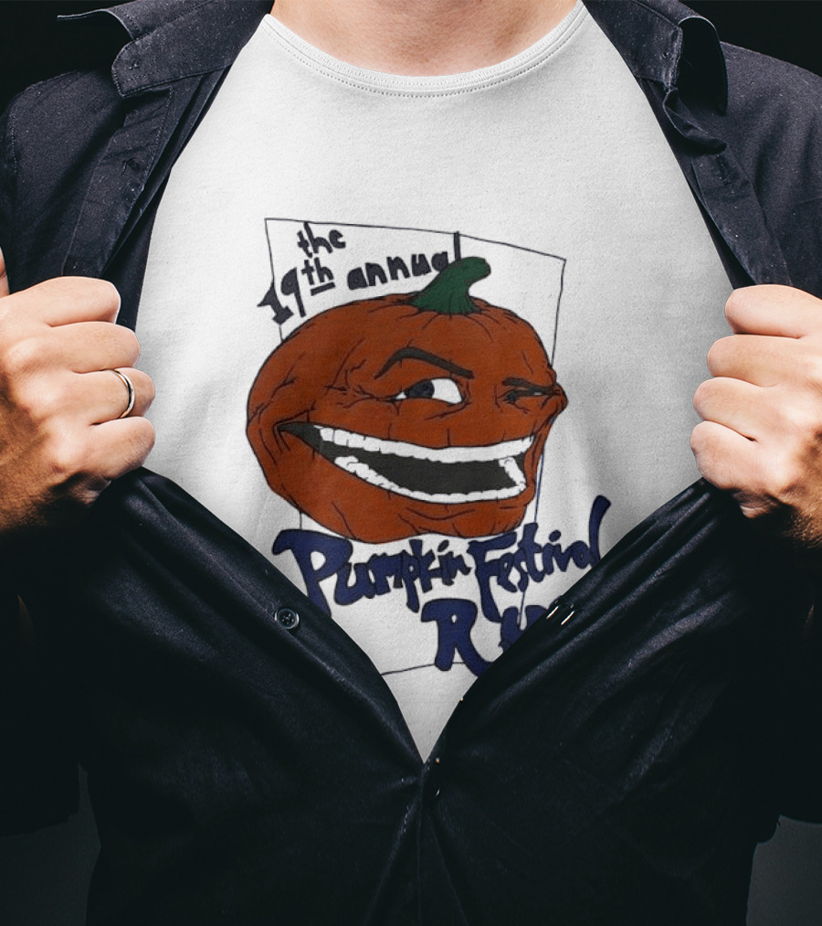 19th Annual The Pumpkin Festival Run Halloween Event Laughing Pumpkin T-Shirt