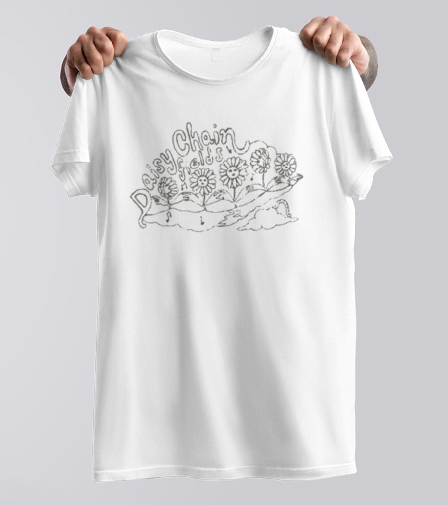 Daisy Chain Fields Vintage Hand Drawn Floral T-Shirt