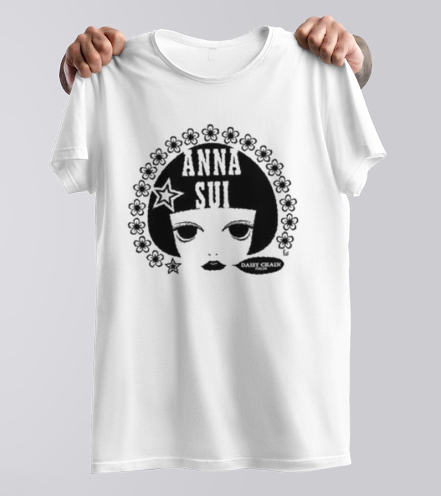 Anna Sui Daisy Chains Iconic Face Floral Circle T-Shirt