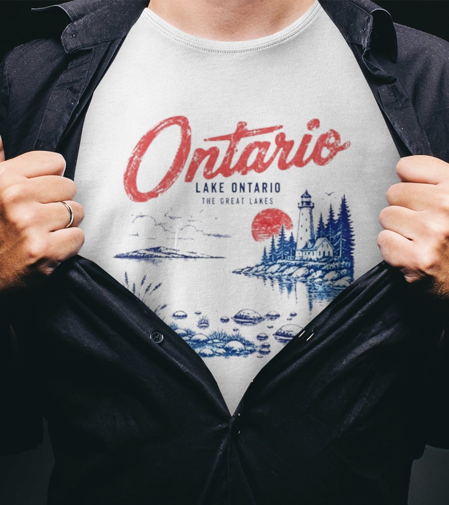 Ontario Lake Ontario The Great Lakes Lighthouse Scene T-Shirt