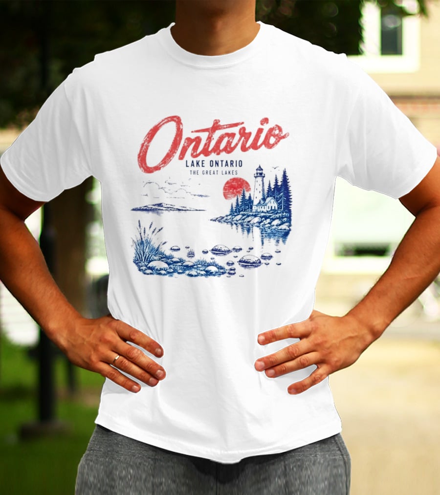 Ontario Lake Ontario The Great Lakes Lighthouse Scene T-Shirt