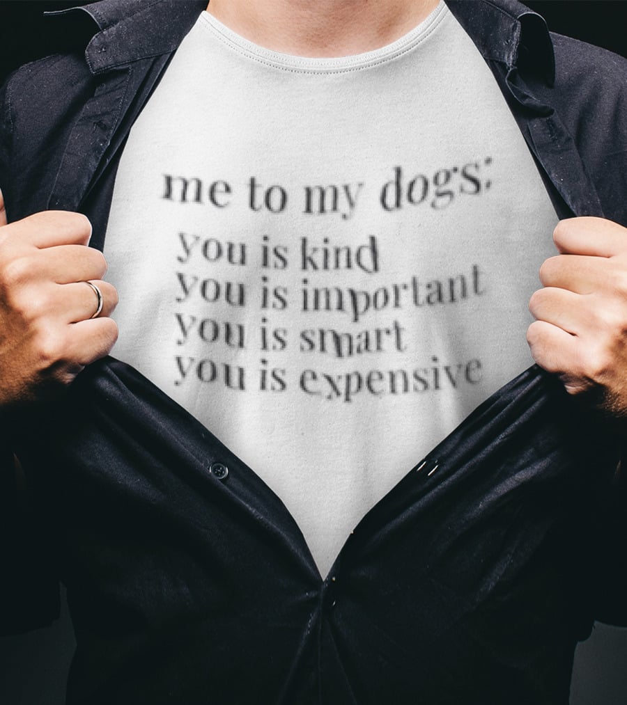 Me To My Dogs You Is Kind You Is Important You Is Smart You Is Expensive T-Shirt