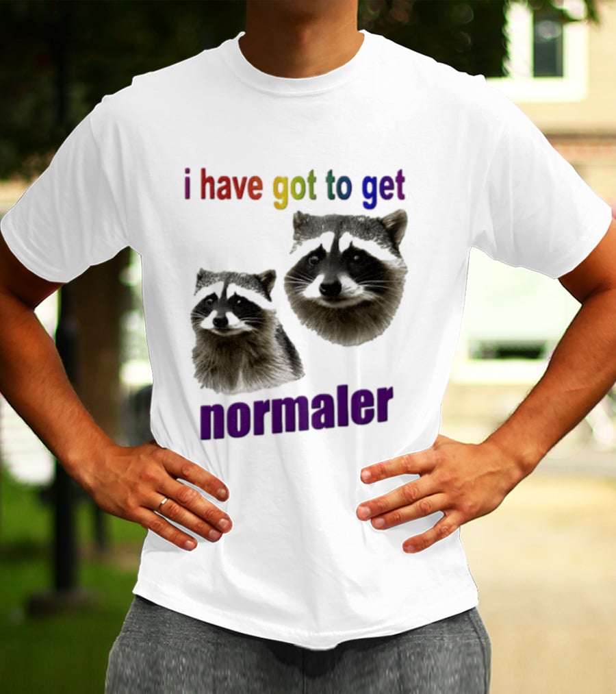 Raccoons I Have Got To Get Normaler Fun Colorful Phrase T-Shirt